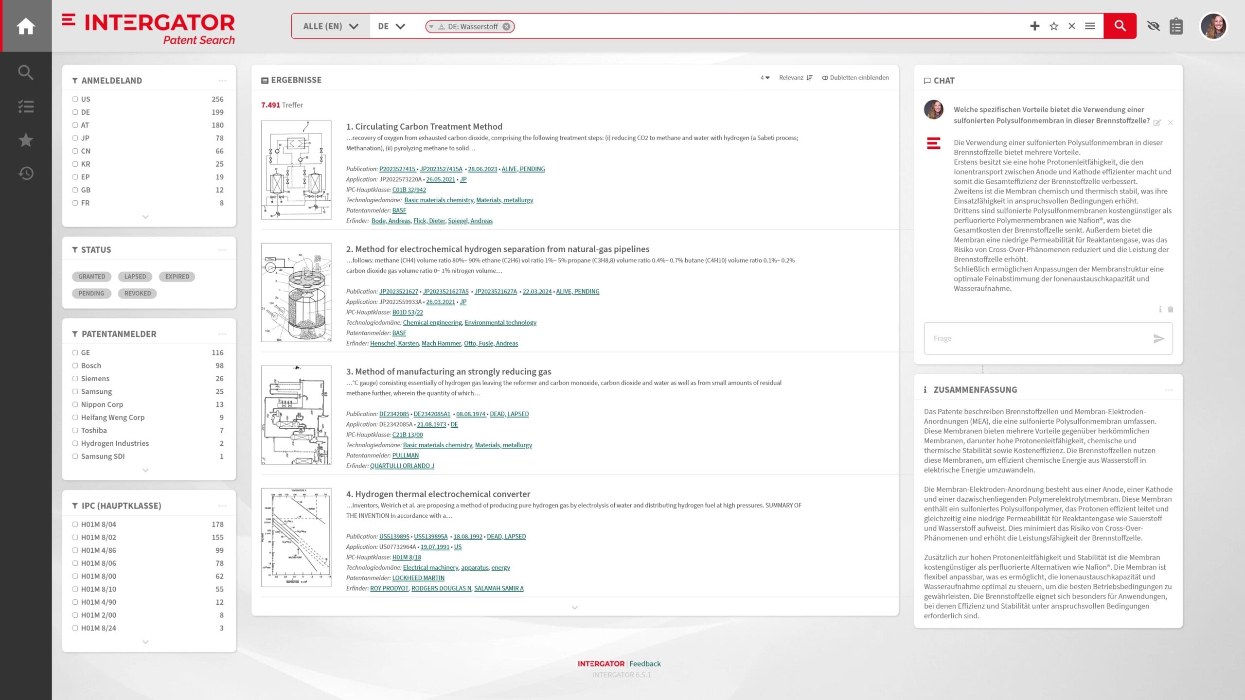 INTERGATOR Patent Search Chat