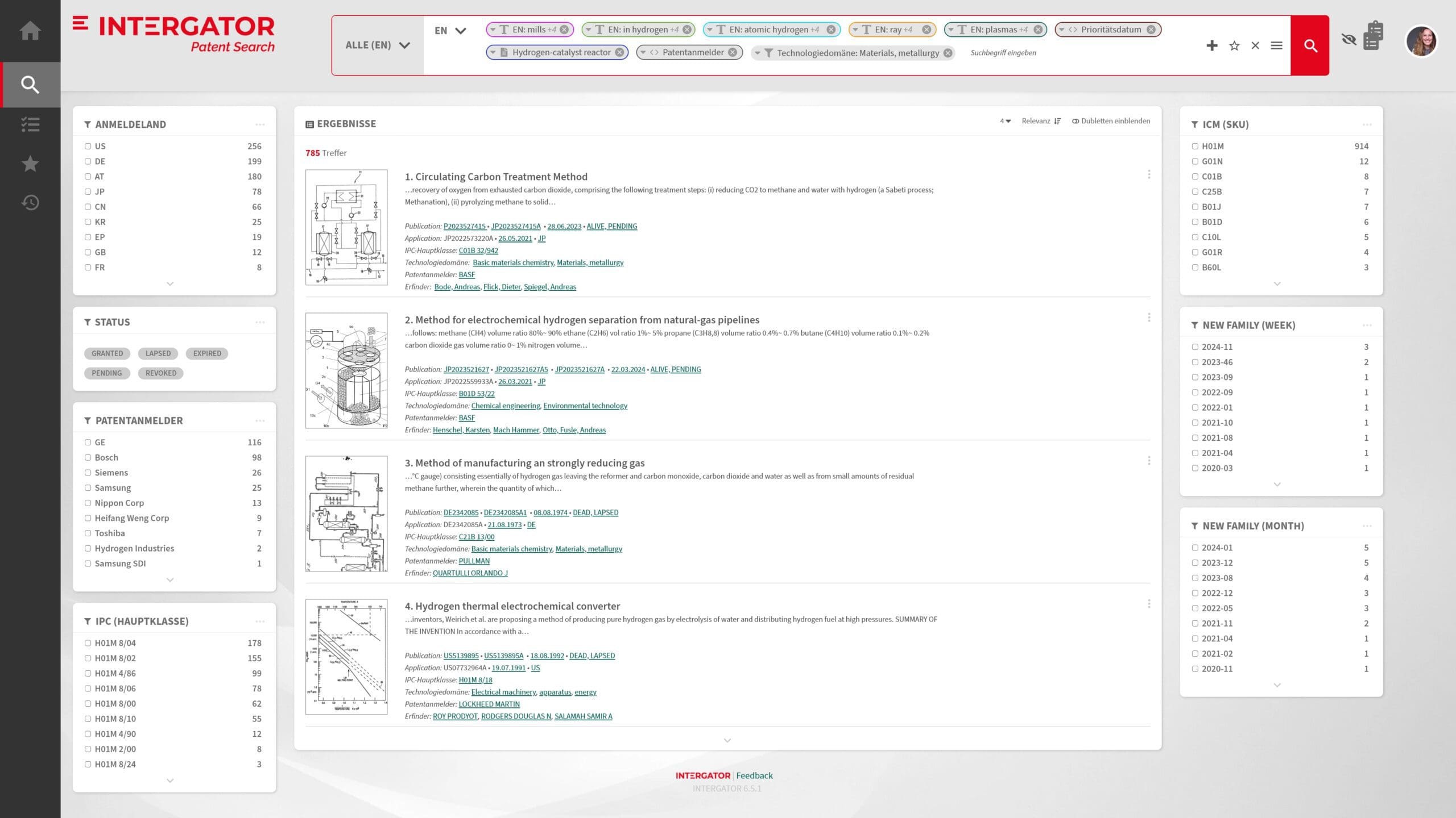 INTERGATOR Patent Search Eingaberecherche